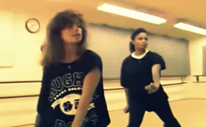 Paula Abdul and Janet Jackson rehearsing When I Think of You