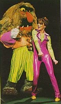 Paula Abdul on the set of Muppets Tonight.